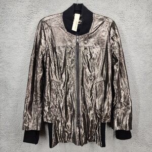Giorgio Brato Metallic Bronze Leather Bomber Jacket GD19F8921P Made in Italy 46